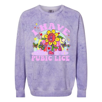 I Have Pubic Lice Colorblast Crewneck Sweatshirt