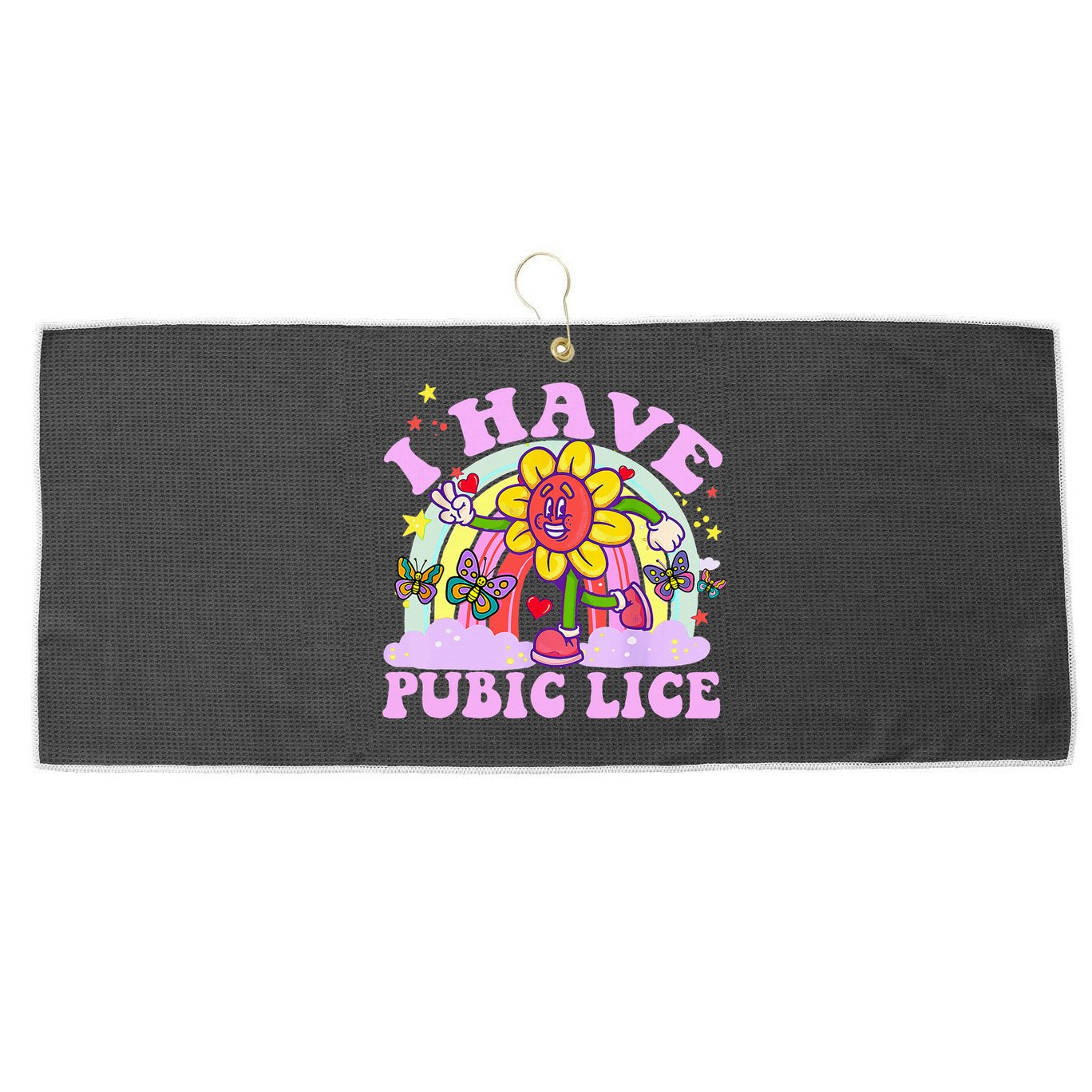 I Have Pubic Lice Large Microfiber Waffle Golf Towel