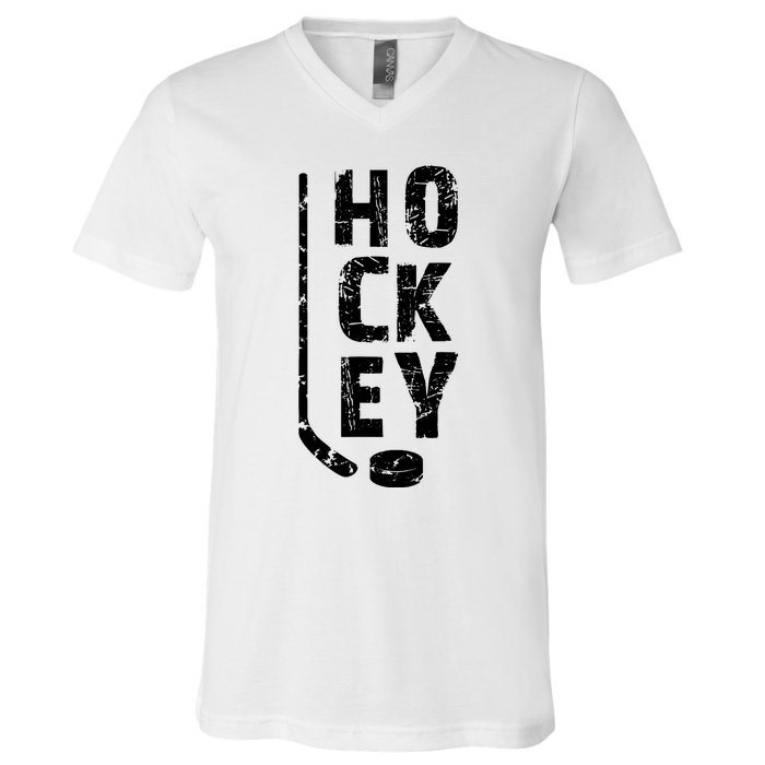 Ice Hockey Player V-Neck T-Shirt