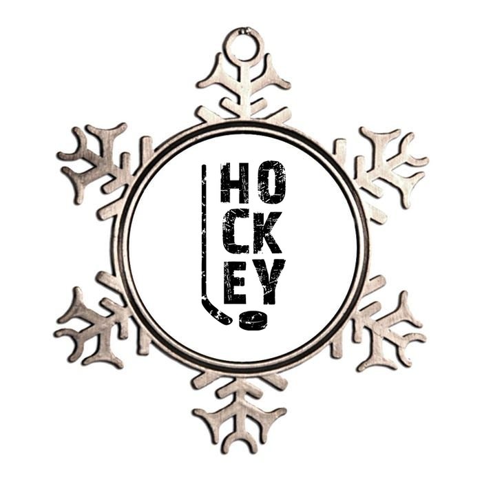 Ice Hockey Player Metallic Star Ornament