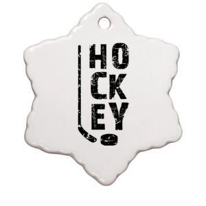 Ice Hockey Player Ceramic Star Ornament