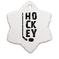 Ice Hockey Player Ceramic Star Ornament