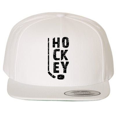 Ice Hockey Player Wool Snapback Cap