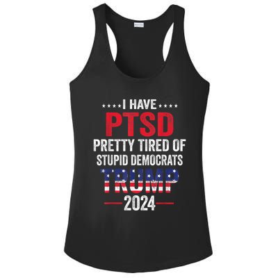 I Have PTSD Pretty Tired Of Stupid Democrats Trump 2024 Ladies PosiCharge Competitor Racerback Tank