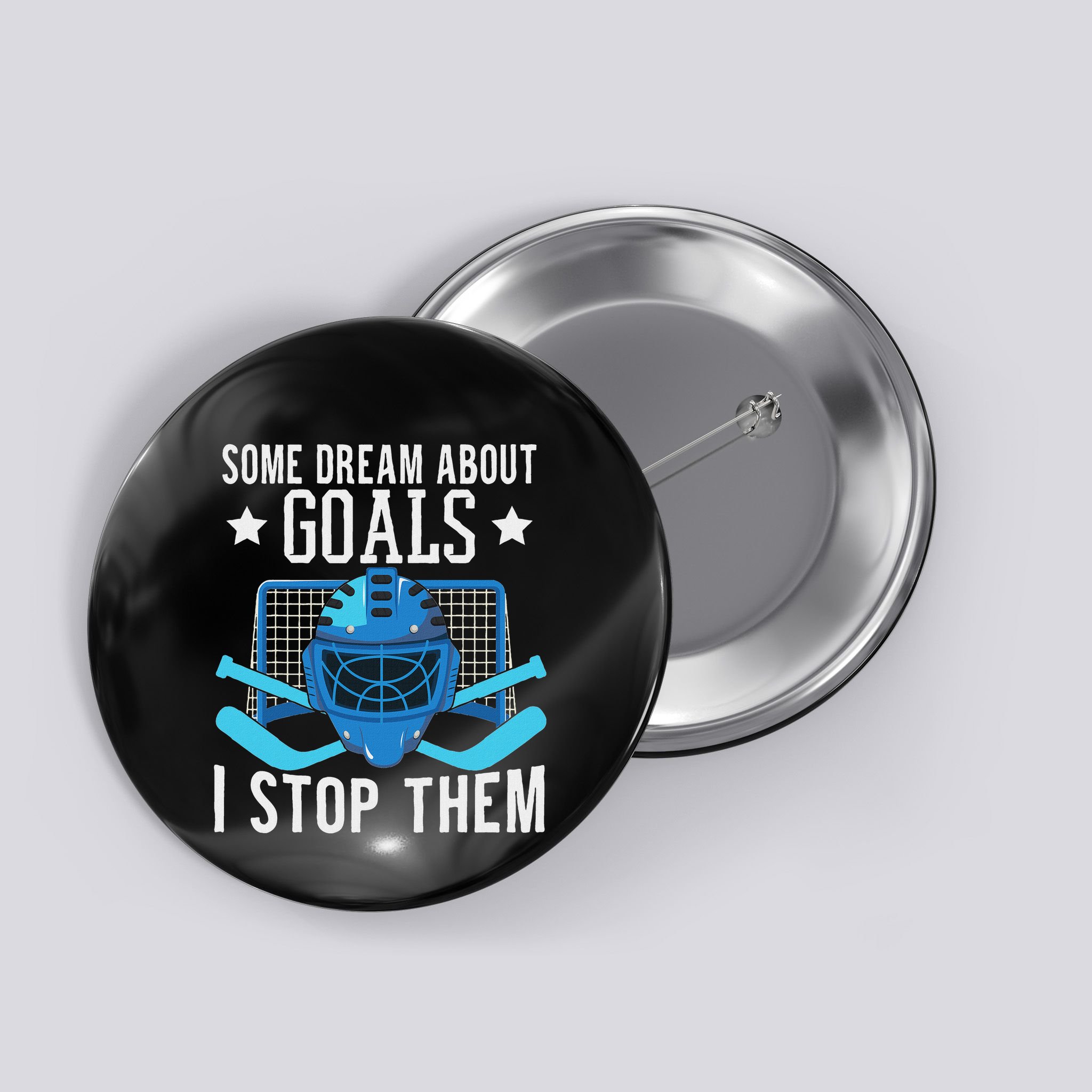 Ice Hockey Player Ice Hockey Goalie Button