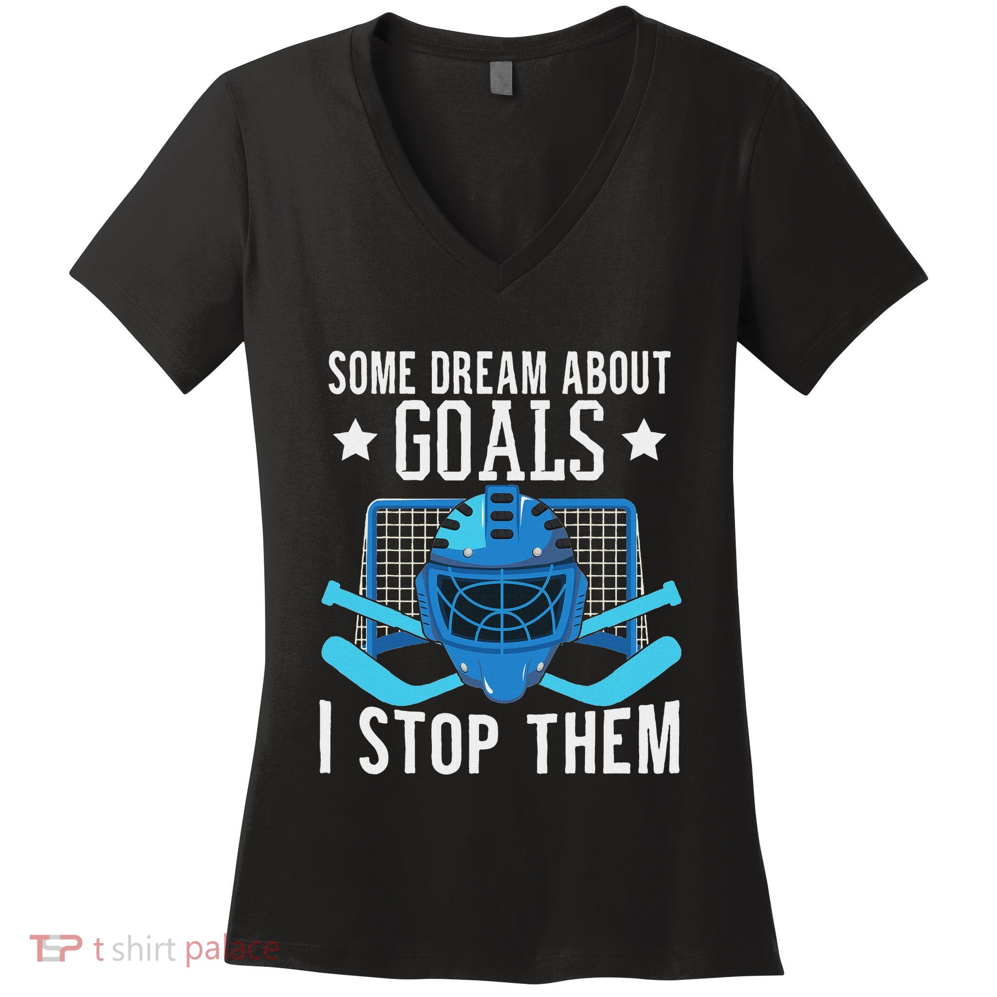 Ice Hockey Player Ice Hockey Goalie Women's V-Neck T-Shirt