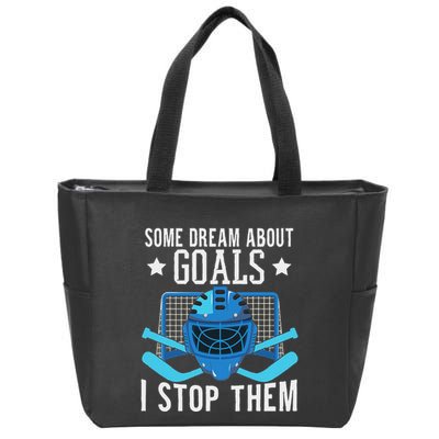 Ice Hockey Player Ice Hockey Goalie Zip Tote Bag