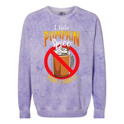 I Hate Pumpkin Spice Anti Pumpkin Spice Latte Coffee Funny Colorblast Crewneck Sweatshirt