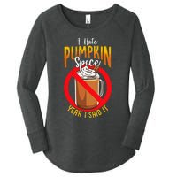 I Hate Pumpkin Spice Anti Pumpkin Spice Latte Coffee Funny Women's Perfect Tri Tunic Long Sleeve Shirt