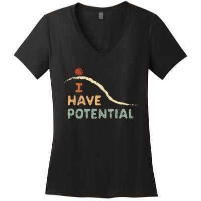 I Have Potential Science Vintage Teacher Chemist Tee Women's V-Neck T-Shirt