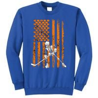 Ice Hockey Player Fan Gift Skeleton Halloween Gift Cute Gift Tall Sweatshirt