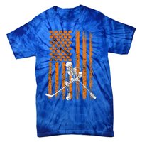 Ice Hockey Player Fan Gift Skeleton Halloween Gift Cute Gift Tie-Dye T-Shirt