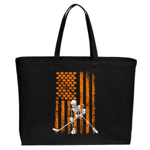 Ice Hockey Player Fan Gift Skeleton Halloween Gift Cute Gift Cotton Canvas Jumbo Tote