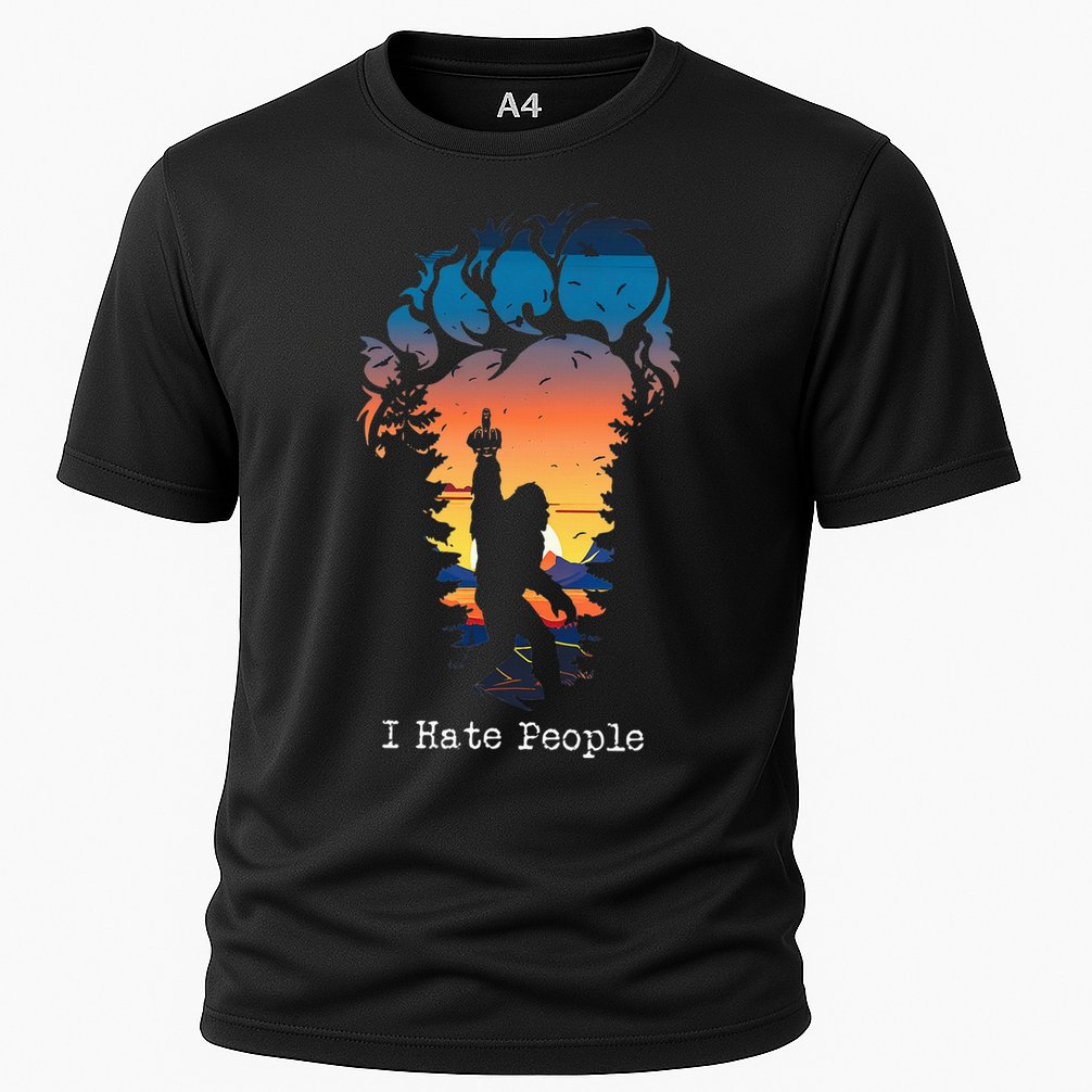 I Hate People Bigfoot Footprint Cooling Performance Crew T-Shirt