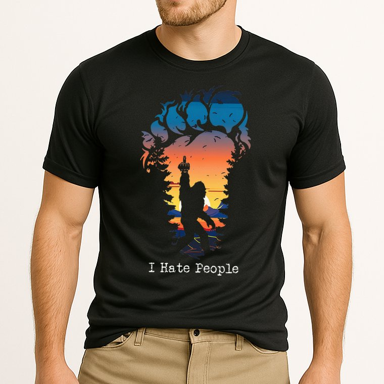 I Hate People Bigfoot Footprint Cooling Performance Crew T-Shirt