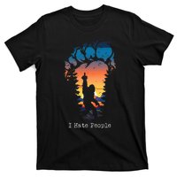 I Hate People Bigfoot Footprint T-Shirt