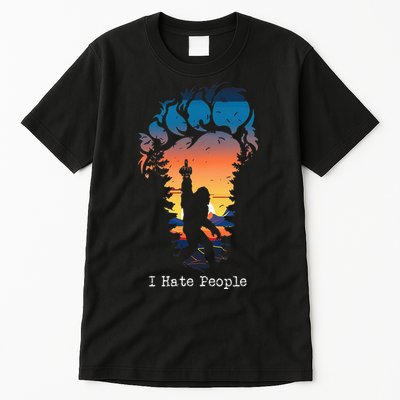 I Hate People Bigfoot Footprint Tall T-Shirt