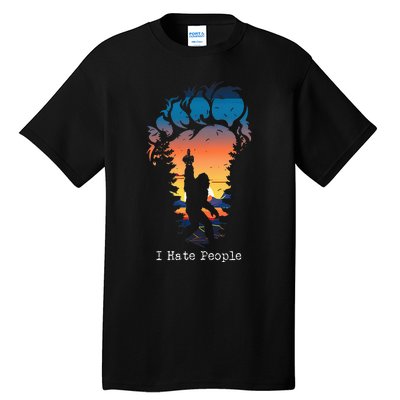 I Hate People Bigfoot Footprint Tall T-Shirt