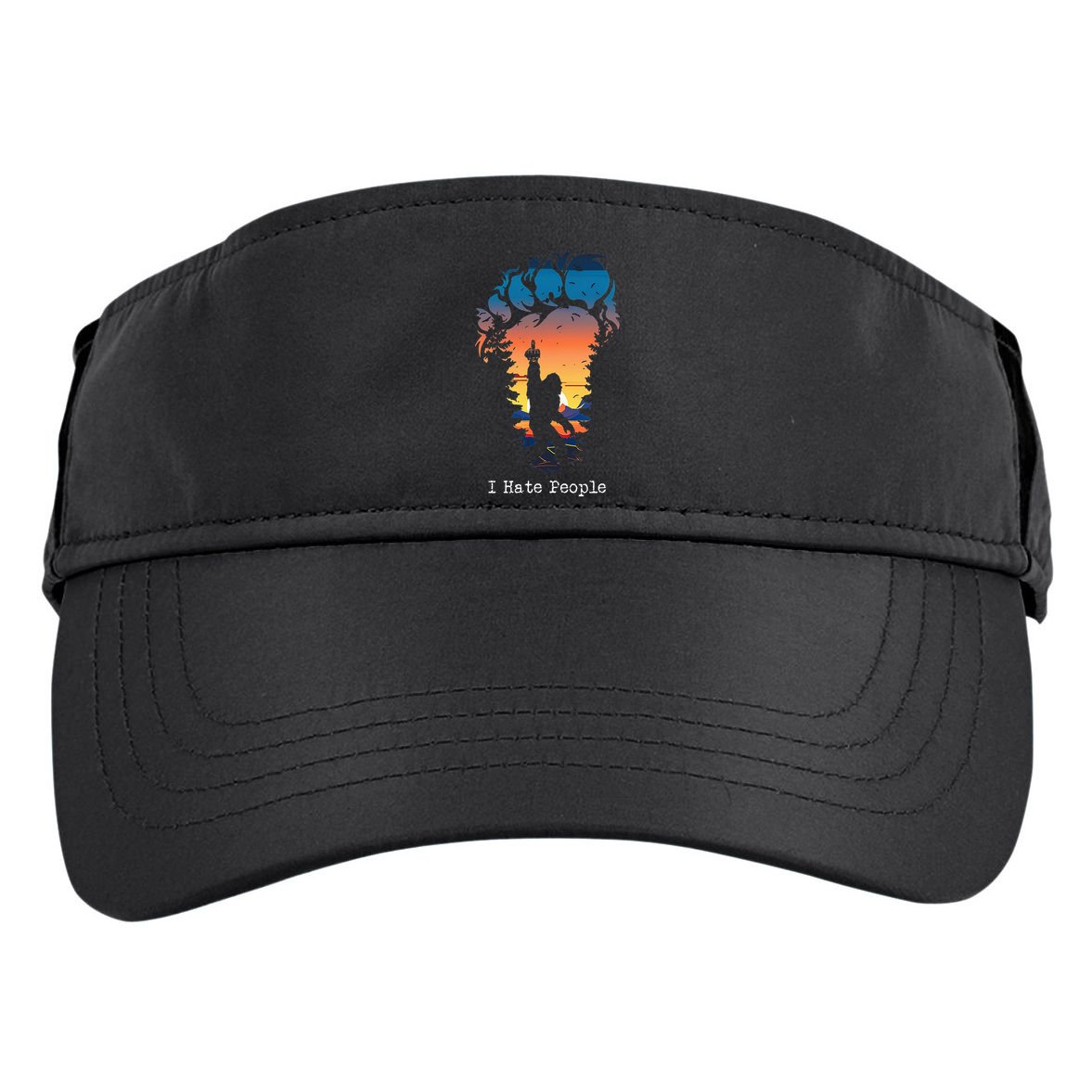 I Hate People Bigfoot Footprint Adult Drive Performance Visor