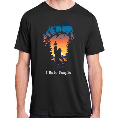 I Hate People Bigfoot Footprint Adult ChromaSoft Performance T-Shirt