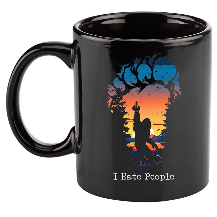 I Hate People Bigfoot Footprint 11oz C Handle Ceramic Mug