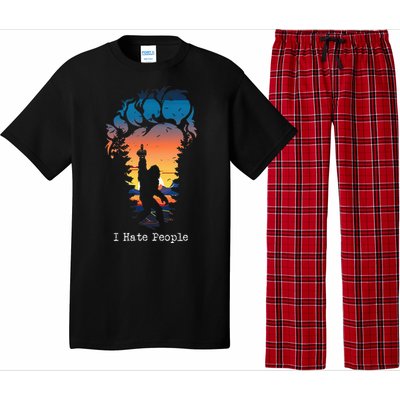 I Hate People Bigfoot Footprint Pajama Set