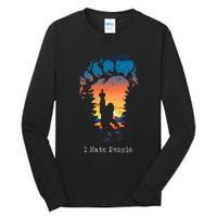 I Hate People Bigfoot Footprint Tall Long Sleeve T-Shirt