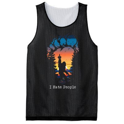 I Hate People Bigfoot Footprint Mesh Reversible Basketball Jersey Tank