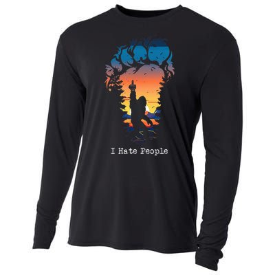 I Hate People Bigfoot Footprint Cooling Performance Long Sleeve Crew