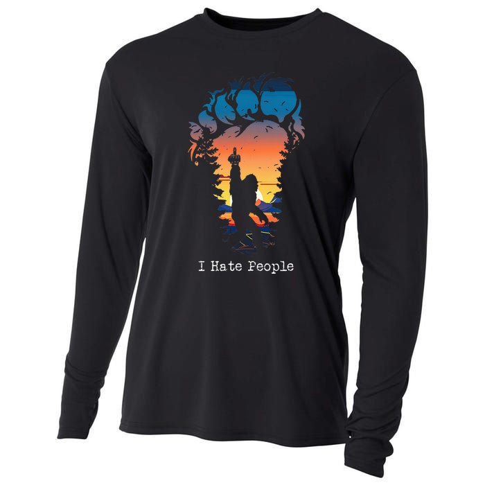 I Hate People Bigfoot Footprint Cooling Performance Long Sleeve Crew