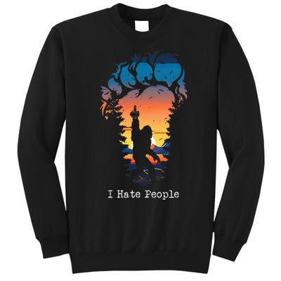 I Hate People Bigfoot Footprint Tall Sweatshirt