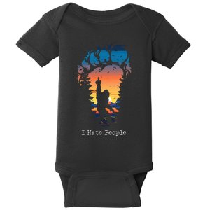 I Hate People Bigfoot Footprint Baby Bodysuit