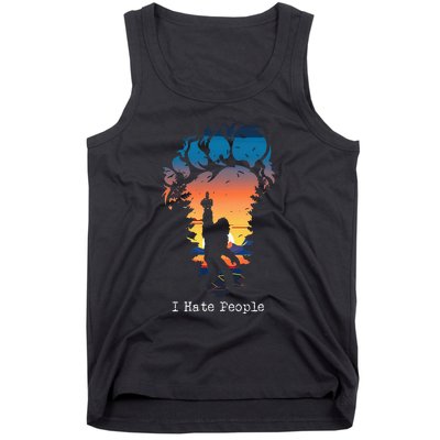 I Hate People Bigfoot Footprint Tank Top