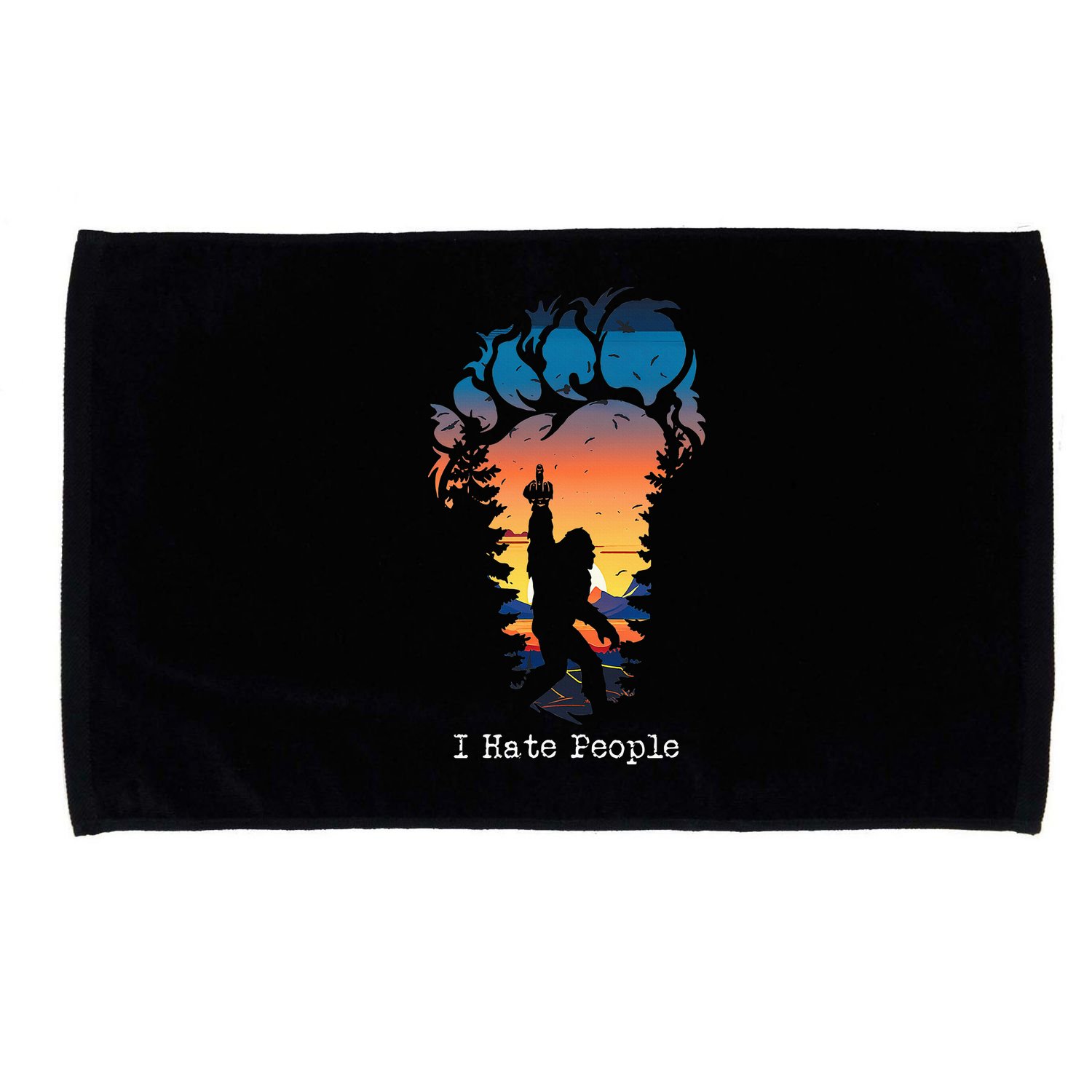 I Hate People Bigfoot Footprint Microfiber Hand Towel
