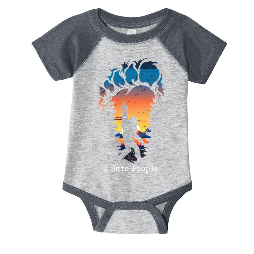 I Hate People Bigfoot Footprint Infant Baby Jersey Bodysuit