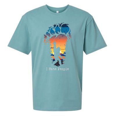 I Hate People Bigfoot Footprint Sueded Cloud Jersey T-Shirt