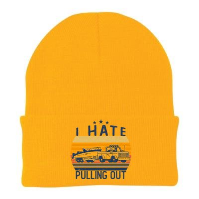 I Hate Pulling Out Retro Boating Boat Captain For Gift Knit Cap Winter Beanie