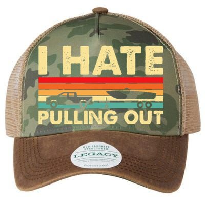 I Hate Pulling Out Retro Boating Boat Captain Legacy Tie Dye Trucker Hat