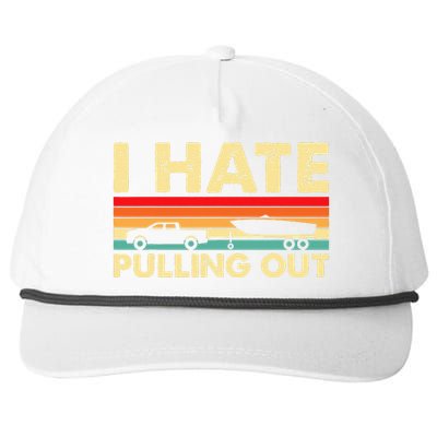 I Hate Pulling Out Retro Boating Boat Captain Snapback Five-Panel Rope Hat