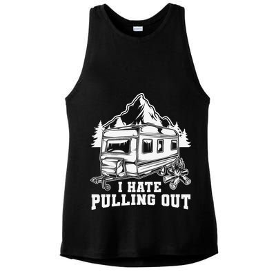 I Hate Pulling Out Funny Camping Vintage Retro Ladies PosiCharge Tri-Blend Wicking Tank