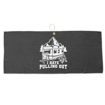 I Hate Pulling Out Funny Camping Vintage Retro Large Microfiber Waffle Golf Towel