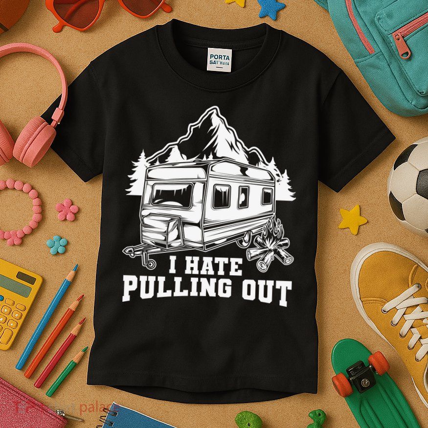 I Hate Pulling Out Funny Camping Vintage Retro Kids T-Shirt