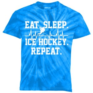 Ice Hockey Player Heartbeat Cute Gift Kids Tie-Dye T-Shirt