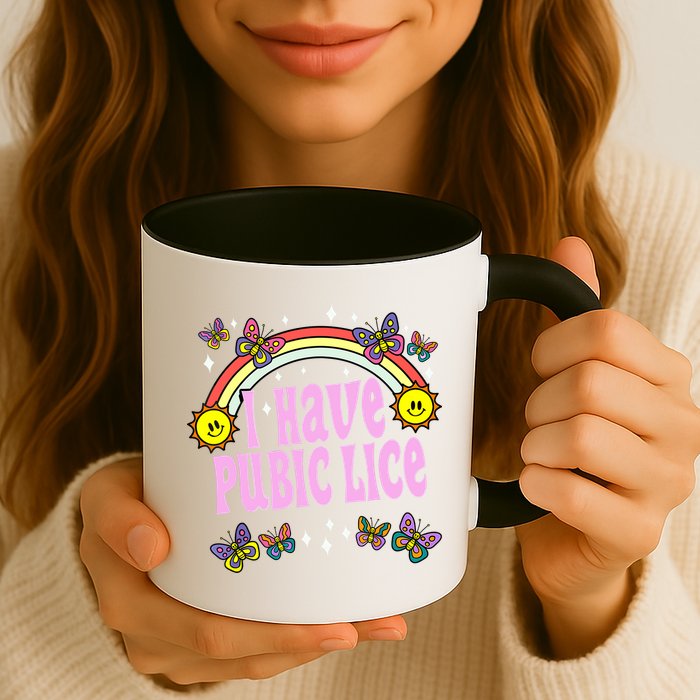 I Have Pubic Lice Funny Retro Offensive Inappropriate Meme Mug