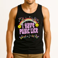 I Have Pubic Lice Funny Retro Offensive Inappropriate Meme Tank Top
