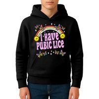 I Have Pubic Lice Funny Retro Offensive Inappropriate Meme Kids Hoodie