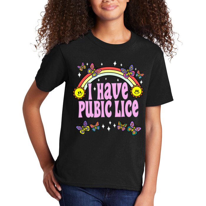 I Have Pubic Lice Funny Retro Offensive Inappropriate Meme Kids T-Shirt