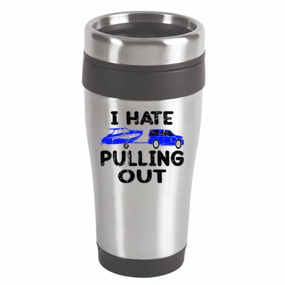 I Hate Pulling Out Retro Boating Boat Captain Gift 16oz Travel Tumbler