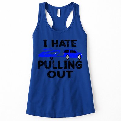 I Hate Pulling Out Retro Boating Boat Captain Gift Womens Tank Top