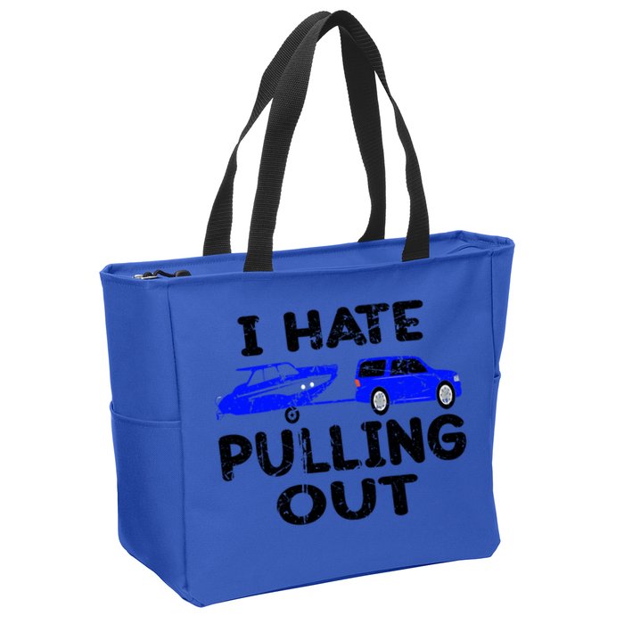 I Hate Pulling Out Retro Boating Boat Captain Gift Zip Tote Bag